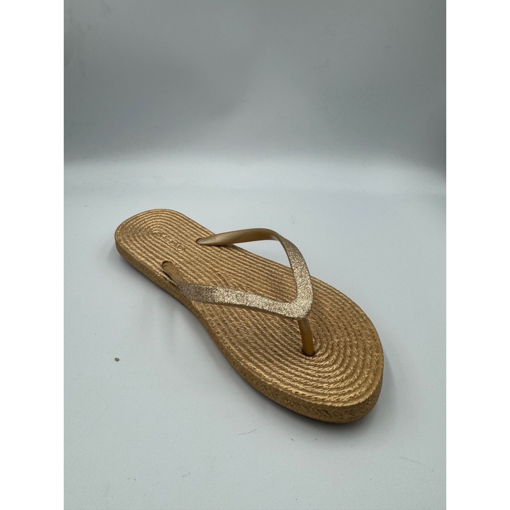 NWOT Aldo Aloomba Flip‎ Flops Women 6 Gold Glitter Toe-Post- Amputee Single Left